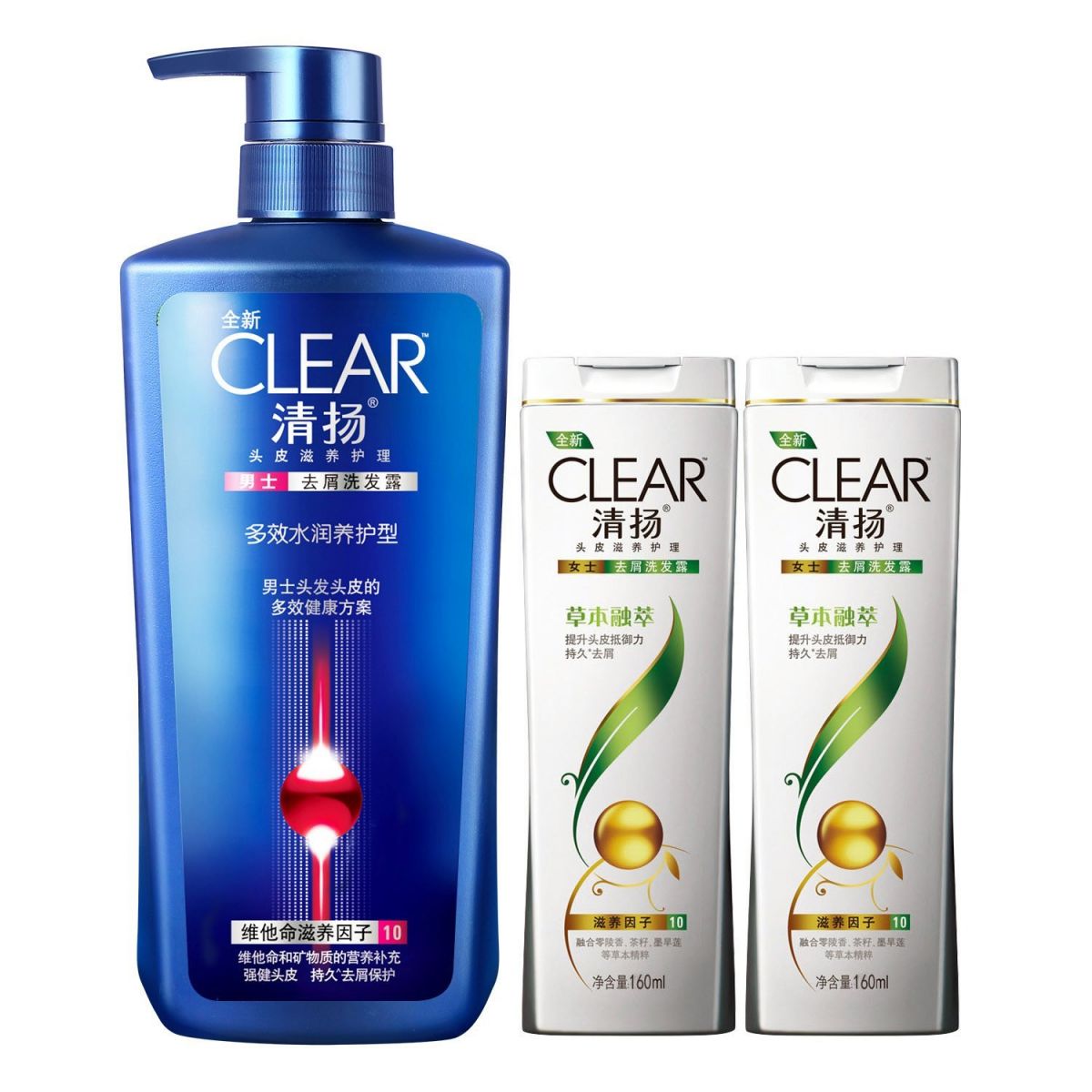 clear 清扬 洗发露套装 等于买一瓶大的送两瓶小的