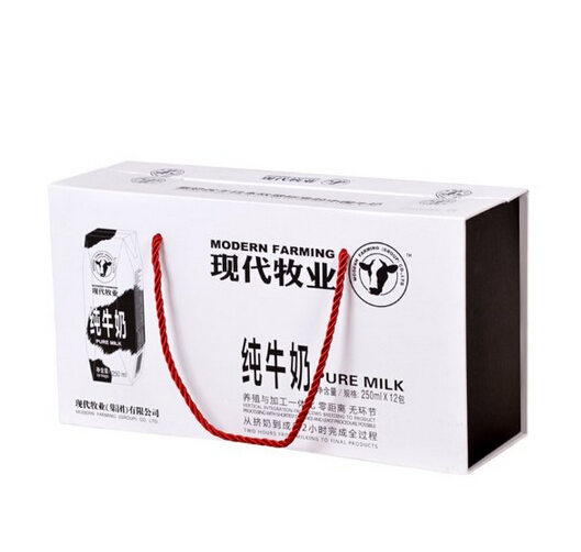 现代牧业 纯牛奶 尊贵礼盒 250ml*12盒 现代牧业纯牛奶,采用国际最