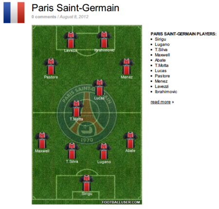 法国球迷制作的下赛季巴黎圣日耳曼阵型图,别