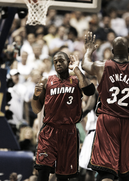 06年总决赛期间的韦德和奥尼尔.