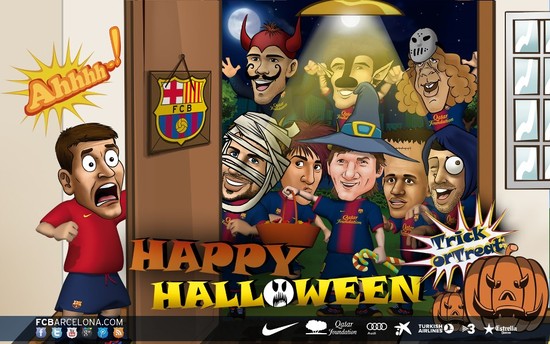 图片:万圣节快乐巴萨球员卡通版.