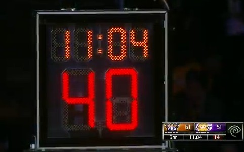 湖人主场记分牌和计时器先后出现故障_虎扑NBA新声