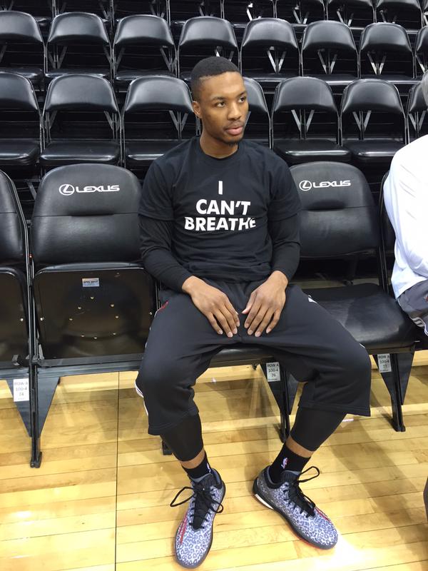 利拉德是最近一位穿着“我无法呼