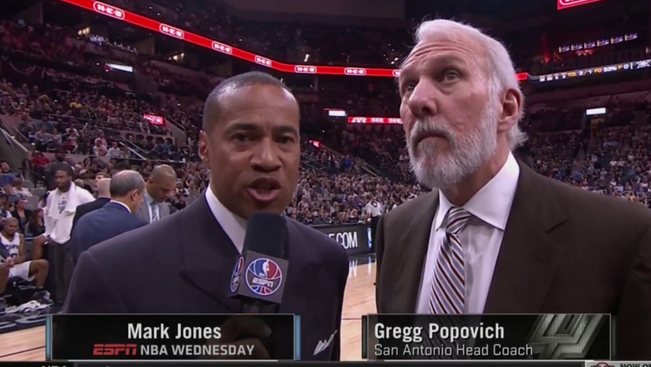 赛间例行采访,波波维奇惜字如金_虎扑NBA新声