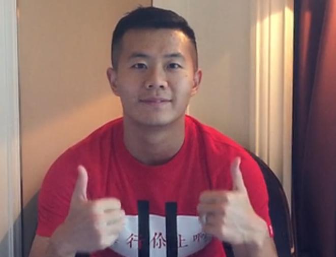 黄博文向虎扑JRs问好:为中国队加油!