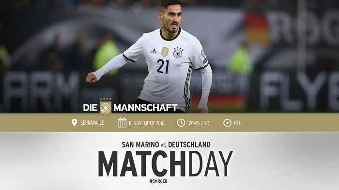 圣马力诺vs德国首发:格纳布里和亨里希斯首发