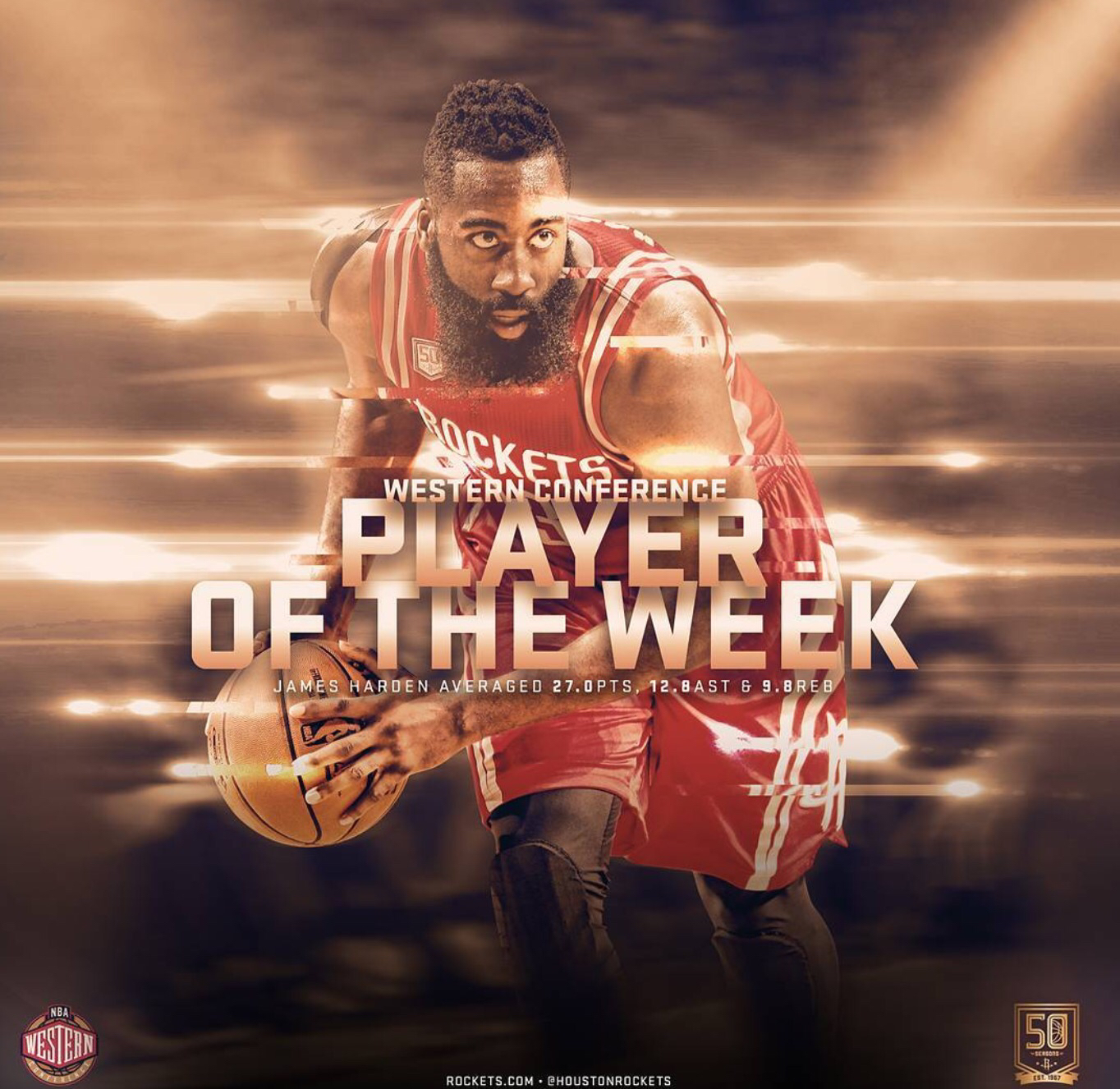 方发图祝贺哈登成为上周西部最佳球员_虎扑N