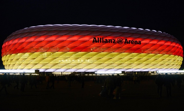 比赛期间拜仁慕尼黑俱乐部也将为德国队送上祝福,安联球场将亮起象征