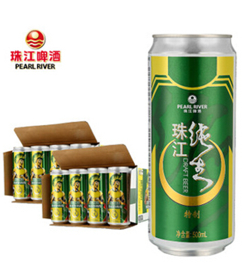 球迷特制版!珠江啤酒 9度珠江特制纯生 500ml*24罐