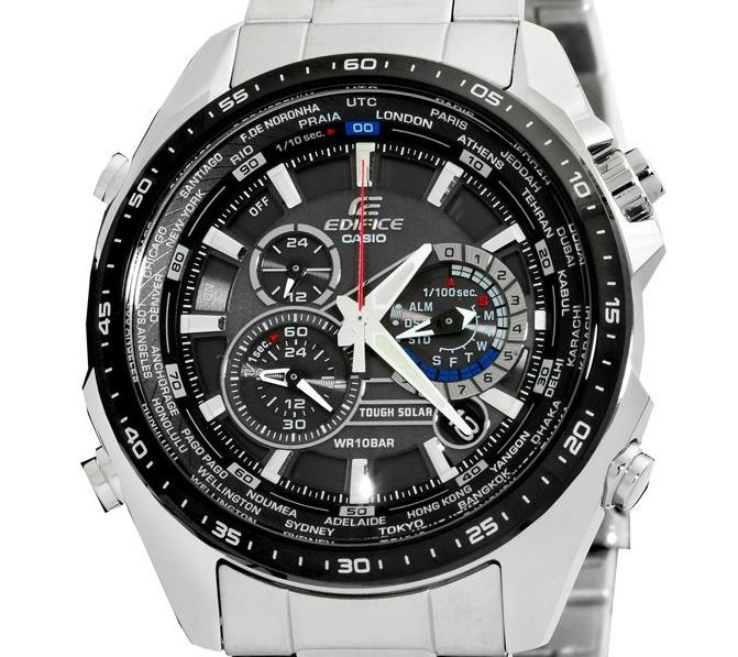 卡西欧edifice金属光能指针手表