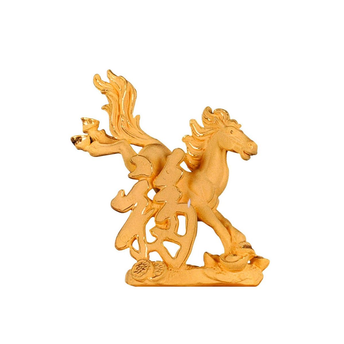 送礼佳品!礼邦 绒沙金 福字马摆件 大号lj175