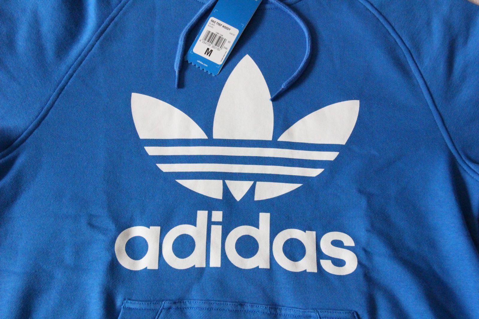 14新款 adidas 三叶草 经典大logo 内抓绒连帽卫衣 m30155 m30157