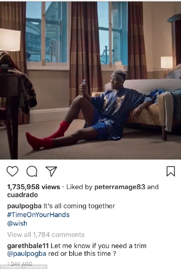 贝尔和博格巴在Ins上开玩笑：你这次染什么颜色的头发