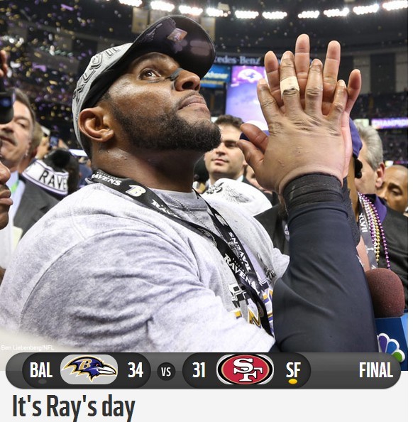 雷-刘易斯赢得第二座超级碗,完美告别_虎扑综