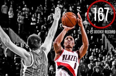 利拉德打破新秀单赛季三分球命中数纪录_虎扑