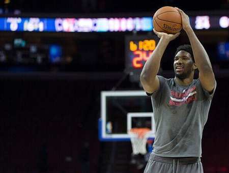 [流言板]恩比德训练中连中7个三分?