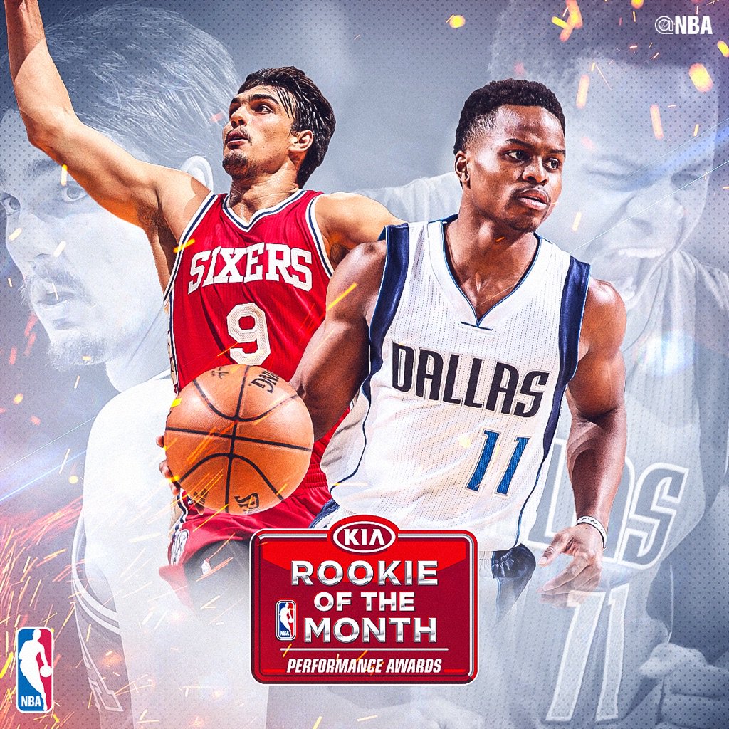 月最佳新秀:76人前锋沙里奇和小牛控卫费雷尔