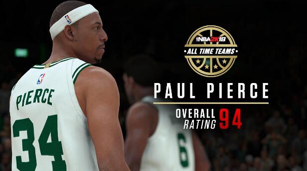 皮尔斯在2K凯尔特人队史最佳阵容的能力值为