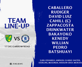 诺维奇vs切尔西：大卫-路易斯回归首发，阿扎尔缺席