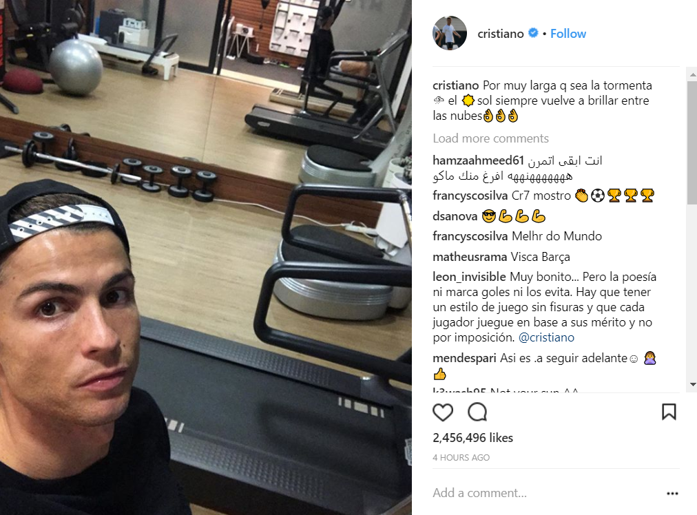 <a href=https://www.310bf.com/tags-C%E7%BD%97-0.html target=_blank class=infotextkey>C罗</a>：即使暴风雨再长再猛，阳光总在风雨后