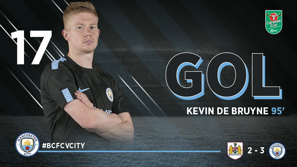 GIF：德布劳内建功，曼城3-2布里斯托尔城