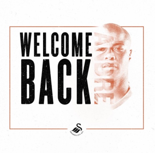 官方：西汉姆联前锋安德烈-阿尤回归斯旺西城