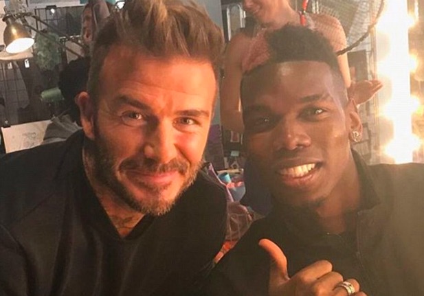 博格巴与贝克汉姆合影：因为你买了不少球鞋