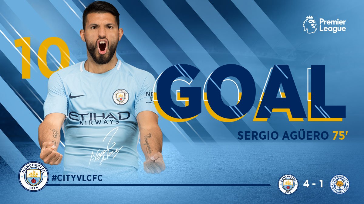 GIF：小舒梅切尔失误送礼，阿圭罗吊射完成帽子戏法