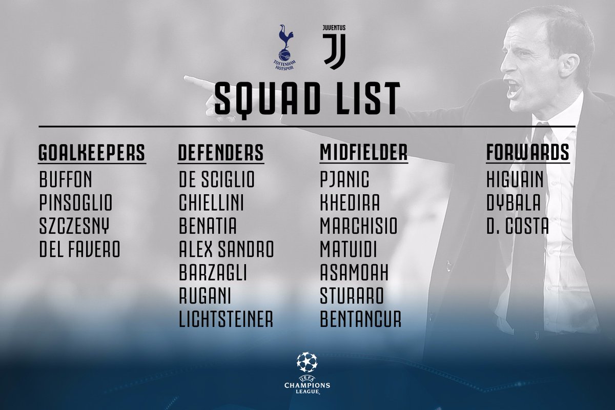 尤文做客热刺大名单：伊瓜因入选，曼朱基奇缺阵