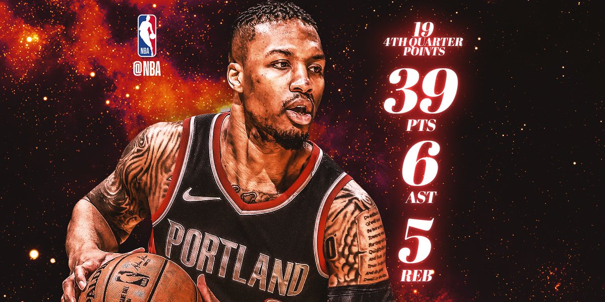 NBA官方评选今日最佳数据:利拉德39分当选
