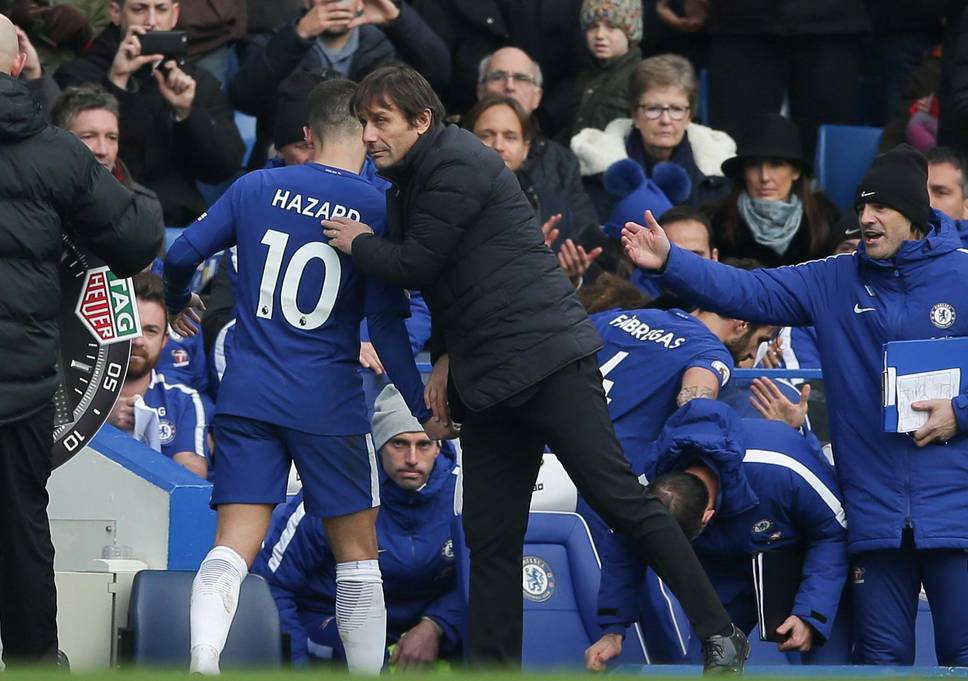 孔蒂：只要对球队有好处，阿扎尔还会踢伪9号