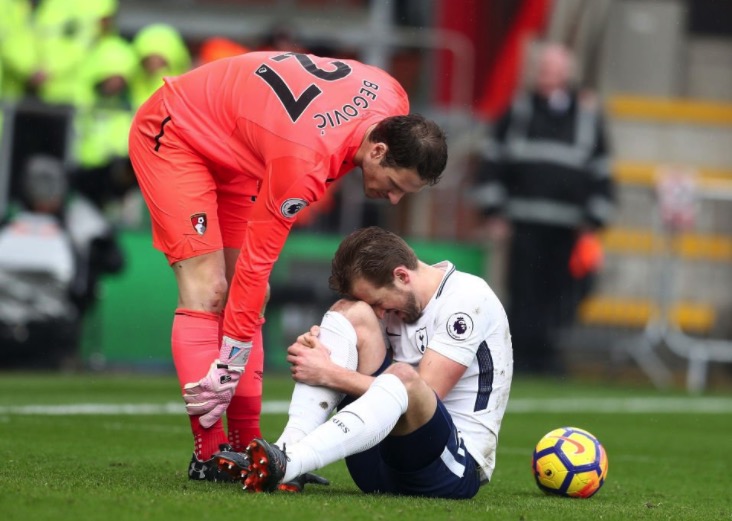 GIF：得不偿失，凯恩进球被判越位受伤离场