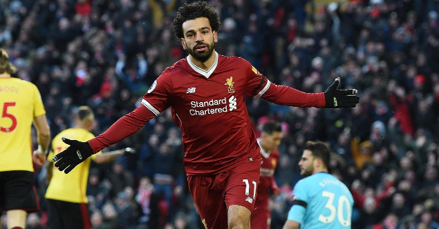 萨拉赫大四喜菲尔米诺破门，利物浦5-0沃特福德