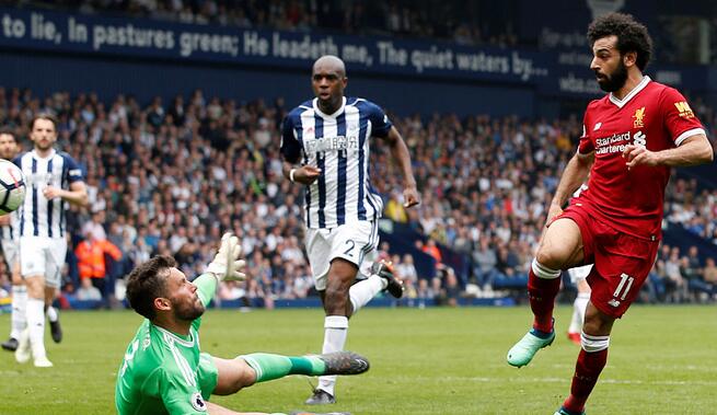 因斯破荒萨拉赫破门平纪录，利物浦两球领先客场2-2西布朗