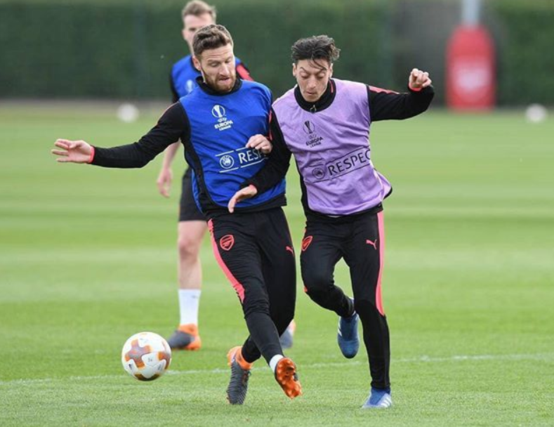 枪手战<a href=https://www.310bf.com/tags-%E9%A9%AC%E7%AB%9E-0.html target=_blank class=infotextkey>马竞</a>迎利好消息！厄齐尔、威尔希尔等人归队训练