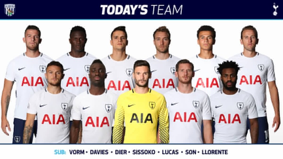 西布朗vs热刺：斯图里奇替补，凯恩首发