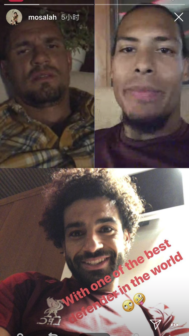 萨拉赫调戏利物浦双中卫：和世界最强的中卫“之一”在一起