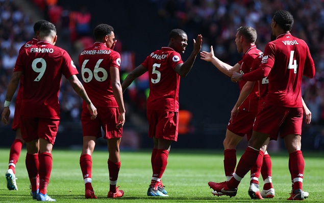 维纳尔杜姆头球破门菲尔米诺补射进球，利物浦客场2-1热刺