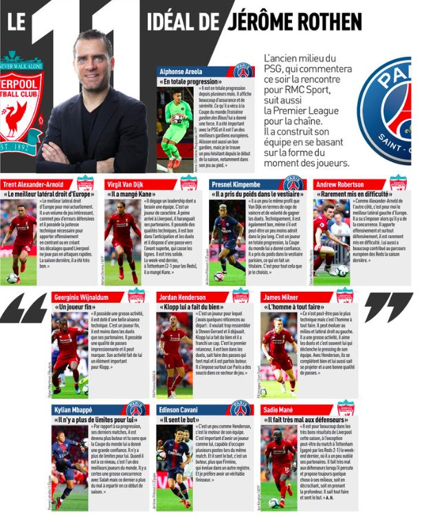 法国名将罗腾评选<a href=https://www.310bf.com/tags-%E5%B7%B4%E9%BB%8E-0.html target=_blank class=infotextkey>巴黎</a>利物浦最佳阵容，无萨拉赫、<a href=https://www.310bf.com/tags-%E5%86%85%E9%A9%AC%E5%B0%94-0.html target=_blank class=infotextkey>内马尔</a>