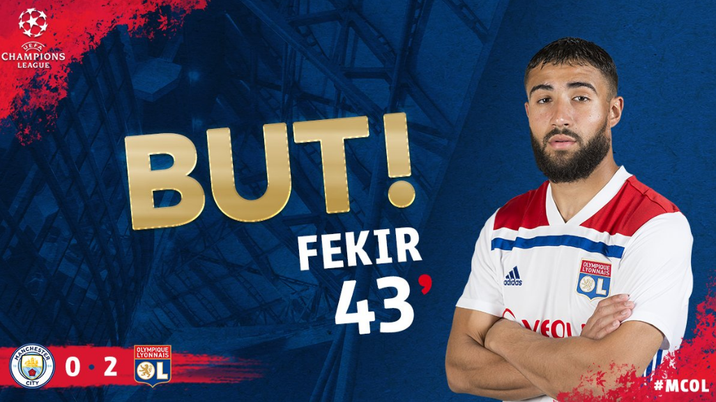 GIF：曼城怎么了！费基尔远射破门，里昂扩大领先