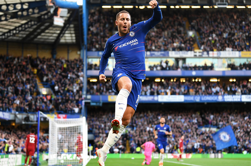 GIF：单刀直入，阿扎尔低射首开纪录