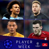 欧冠周最佳候选：年轻人前锋领衔，内马尔萨内罗伯逊入选