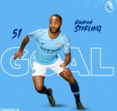 GIF：萨内起脚传中，斯特林冲顶破门