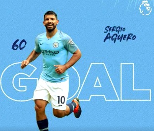 GIF：阿圭罗手肘破门戴帽，扩大领先优势