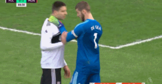 GIF：心有不甘，米特罗维奇与德赫亚起冲突