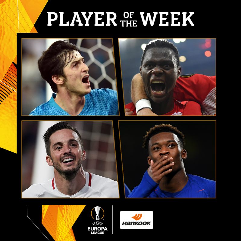 欧联杯周最佳球员候选：阿兹蒙、奥多伊、萨拉比亚在列