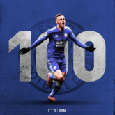 队史第一人，瓦尔迪斩获个人代表莱斯特的第100粒进球