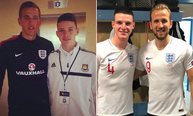 长大后我就和你成了队友！赖斯晒5年前和凯恩的合照