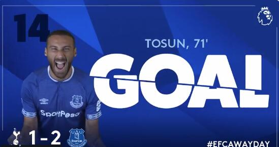 托森进球，埃弗顿2-1逆转热刺