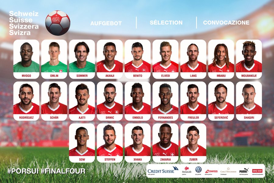 瑞士欧国联名单：扎卡沙奇里领衔，利希施泰纳落选